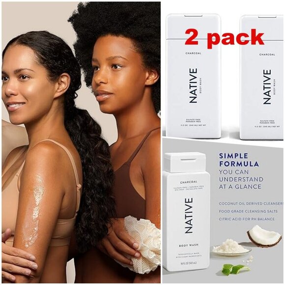 Native Other - Native 2pack Body Wash CHARCOAL Fresh Ocean Scent 11.5 oz 340ml